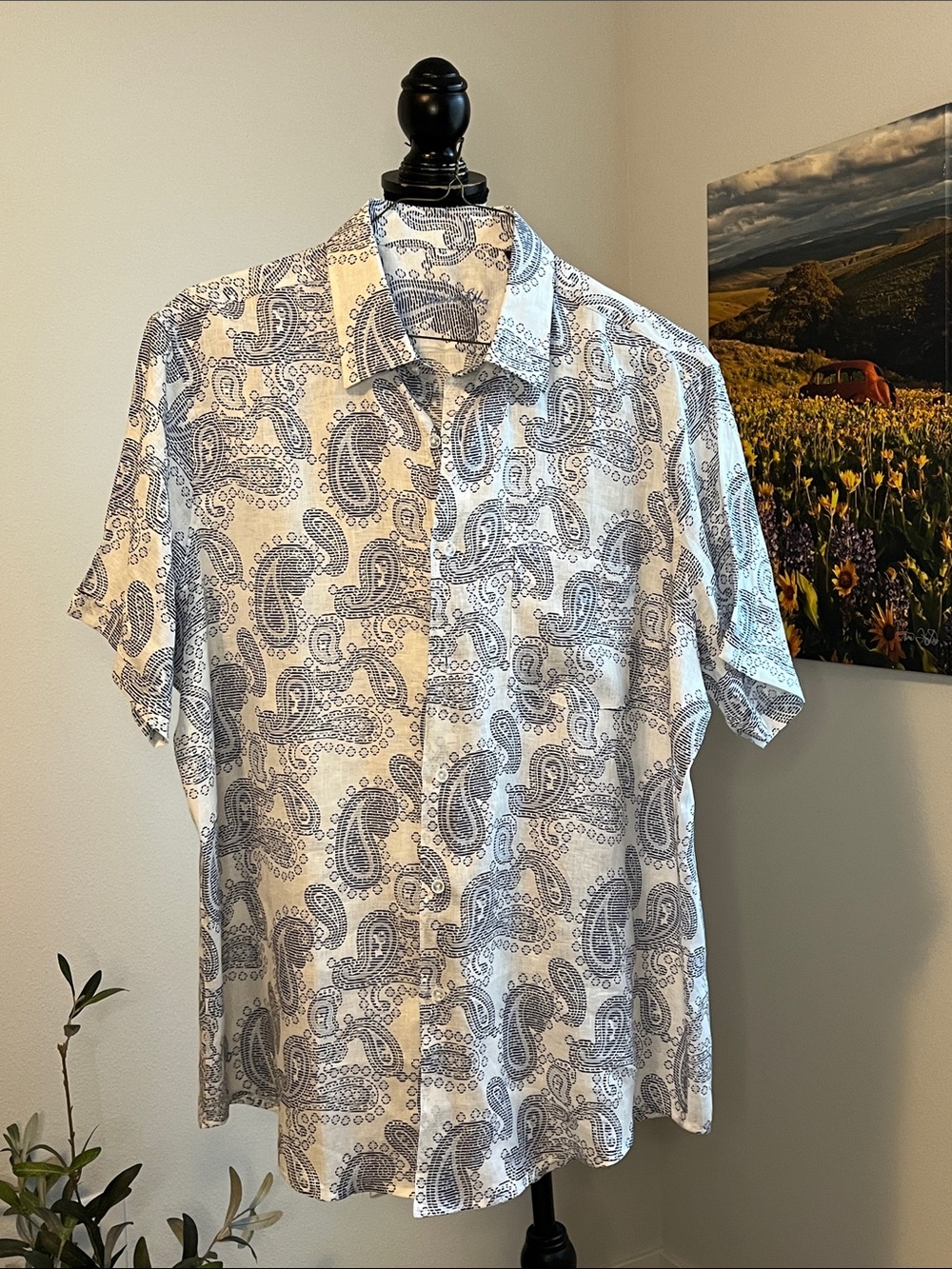 NWT Tasso Elba Linen Buttondown